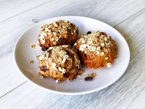 Volkoren muesli kwarkbol met rozijnen afvallen almere gezond recept