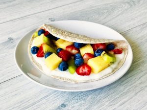 Wrap met kwark en fruit