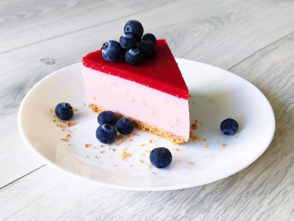 gezonde caloriearme skinny kwarktaart met framboos gezond recept afvallen almere