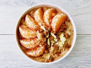 gezond Sinterklaasontbijt met havermout kruidnoten en mandarijn afvallen recept